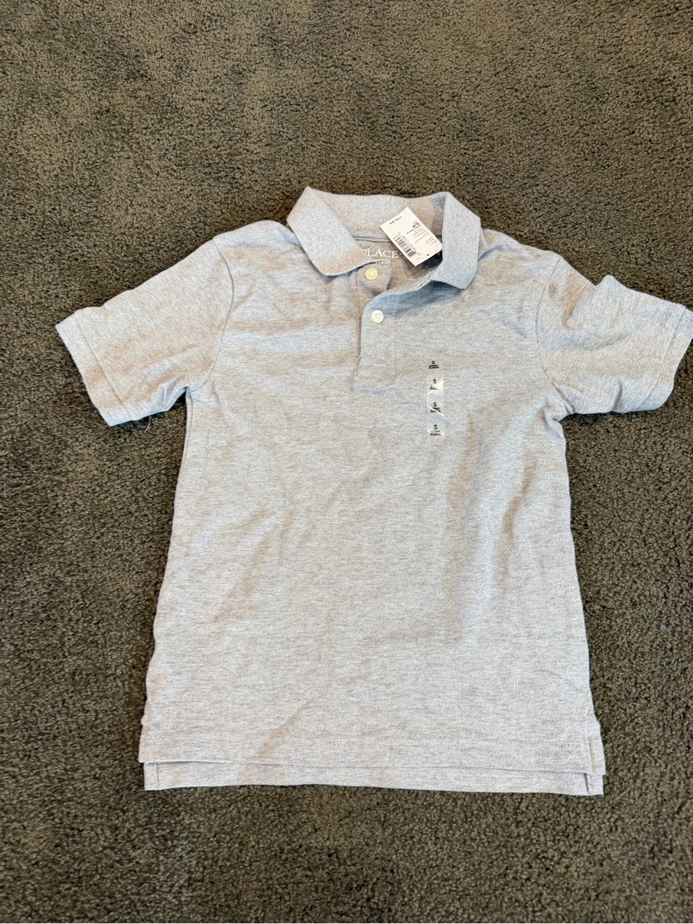 The Children's Place Heather Light Gray Polo Shirt Sz 5/6